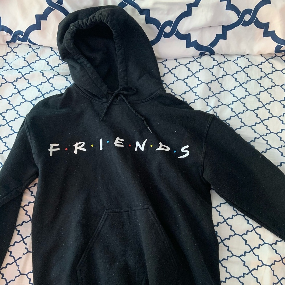 black “friends” hoodie